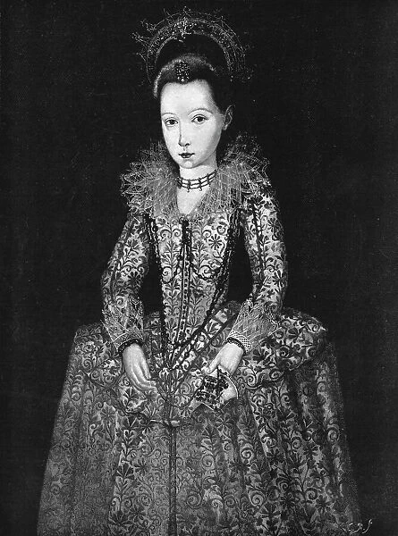 Queen Elizabeth I. as a child; from a picture exhibited at the Tudor Exhibition, 1890. Creator: Unknown