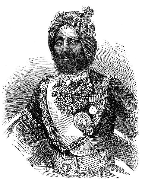 The Rajah of Kapoorthalla, Knight of the Order of the Star of India, 1864. Creator: Unknown