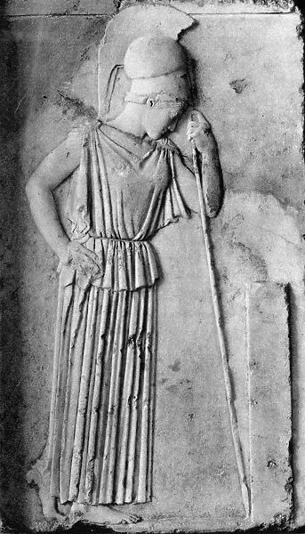 Relief of Athena  /  Minerva, 5th century BC, (1937). Artist: Martin Hurlimann