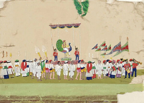 Religious Procession: Kartikkeya, c1800. Creator: Unknown