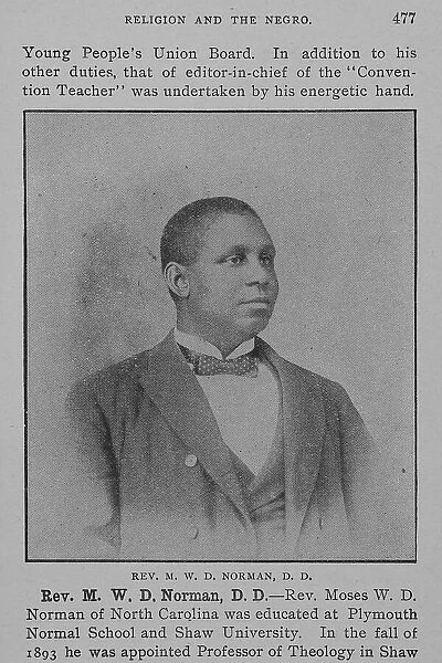 Rev. M.W.D. Norman, D.D. 1902. Creator: Unknown