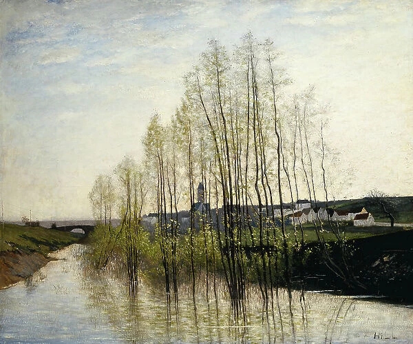 River Landscape, Champagne, 1876. Creator: Carl Fredrik Hill