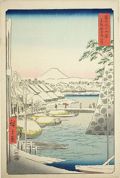 The Riverbank at Sukiya in the Eastern Capital (Toto Sukiyagashi), from the series 'Thirty... 1858. Creator: Ando Hiroshige. The Riverbank at Sukiya in the Eastern Capital (Toto Sukiyagashi), from the series 'Thirty... 1858