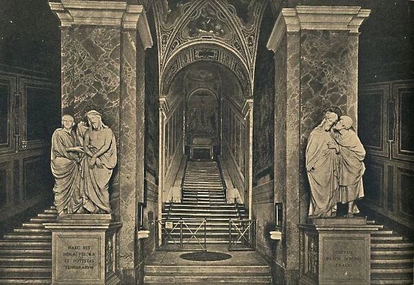 Roma - Holy steps with the 28 marble Steps from the House of Pilate, brought to Rome by St. Helena