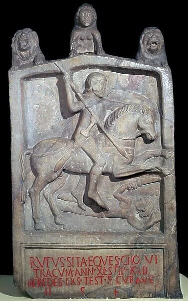 Roman tombstone erected in memory of a Thracian cavalryman, 2nd century