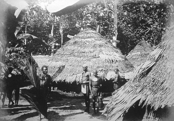 Round houses of natives at Timotu, Santa Cruz, 1892