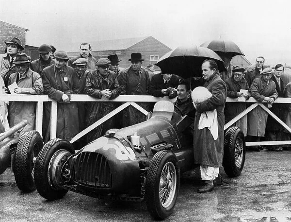 RRA Supercharged Special, G. N. Richardson in paddock at Aintree 1954. Creator: Unknown