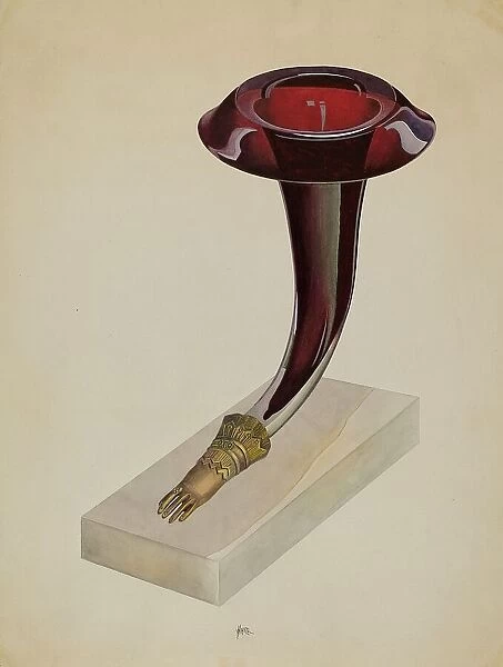 Ruby Vase, c. 1936. Creator: Edward White