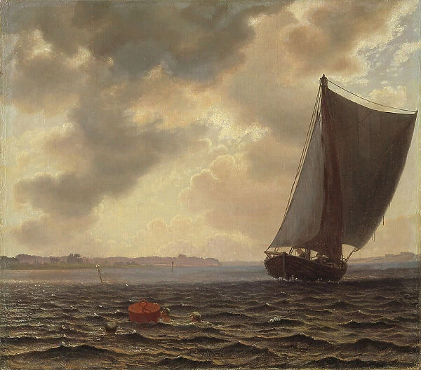 Sailing Boats in Guldborg Sound, 1861. Creator: Vilhelm Kyhn