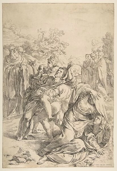 Saint Benedict exorcising a demon, ca. 1637-1639. Creator: Simone Cantarini