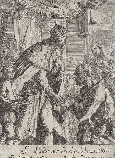 Saint Louis giving alms to the poor, 1735. Creator: Giovanni Francesco Braccioli