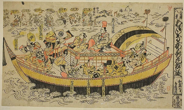 Eight Scenes of Kanazawa (Kanazawa hakkei): The Dance of Asahina and Umejumaru... c. 1707. Creator: Torii Kiyonobu I