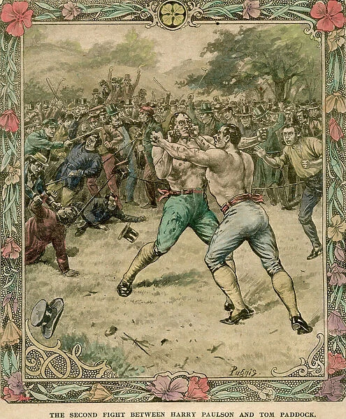 The second fight between Harry Paulson and Tom Paddock, 1851 (late 19th or early 20th century). Artist: Pugnis