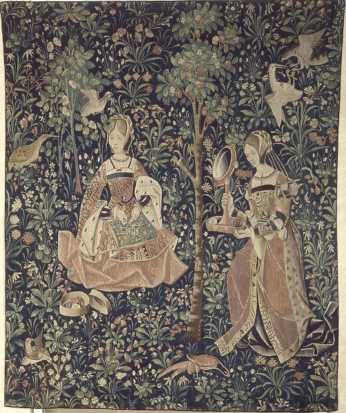 The Seigniorial Life: Embroidery (La vie seigneuriale: la broderie), Tapisserie, c. 1520