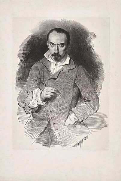 Self-Portrait, Second quarter of the 19th cen. Creator: Deveria, Achille (1800-1857)