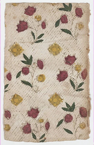 Sheet with overall floral pattern, 19th century. Creator: Anon