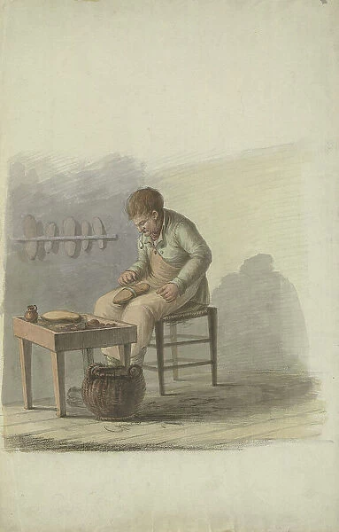 Shoemaker at work, 1700-1800. Creator: Anon