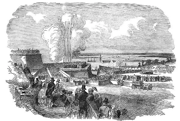 Siege Operations at Chatham - Springing a Mine, 1854. Creator: Unknown
