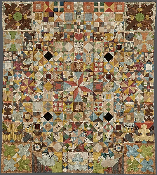 The Silk Patchwork Coverlet, 1718. Creator: Anonymous master