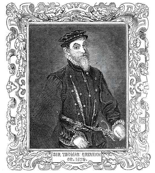 Sir Thomas Gresham - from the painting in Mercers Hall, 1844. Creator: Unknown
