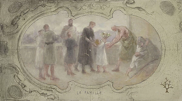 Sketch for the Lobau gallery of the Hotel de Ville in Paris: Family, 1890. Creator: Jean Pierre Victor Mazies