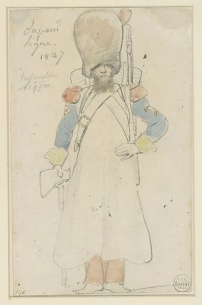Sketch of military uniform, 1827. Creator: Auguste Raffet