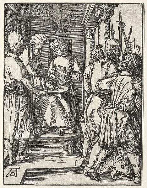 The Small Passion: Pilate Washing His Hands, 1509-1511. Creator: Albrecht Dürer (German
