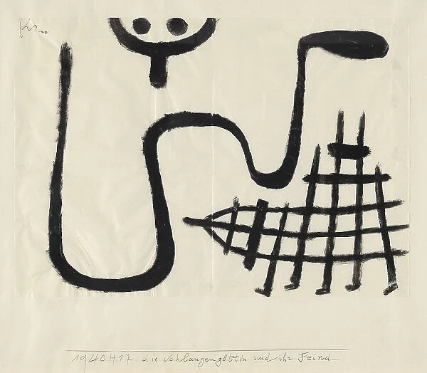 The Snake Goddess and her Foe, 1940. Creator: Klee, Paul (1879-1940)