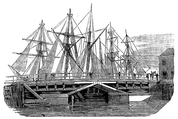 The South Australian Company's Swing-Bridge at Port Adelaide, 1858. Creator: Unknown