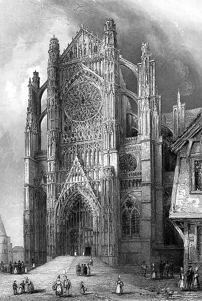The south transept of Beauvais Cathedral, France, 1836. Artist: Benjamin Winkles