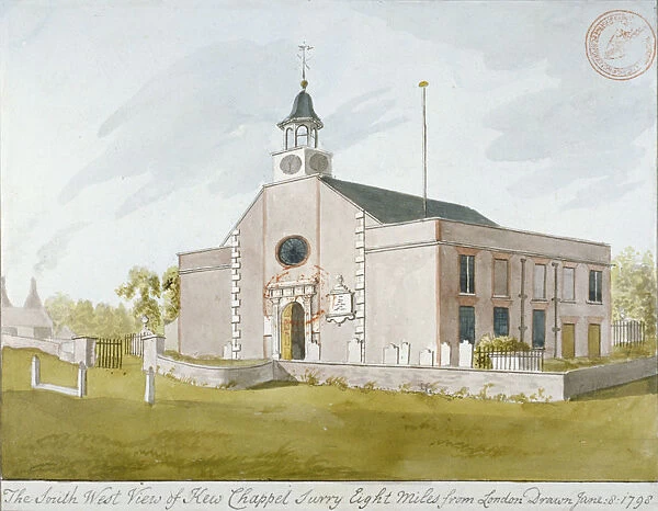 South-west view of the Church of St Anne, Kew, Surrey, 1798