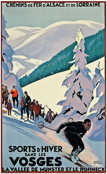 Sports d'Hiver dans les Vosges (Poster), c. 1930. Creator: Broders, Roger (1883-1953)