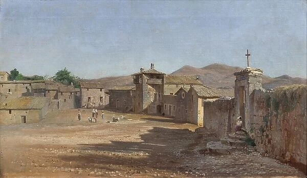 The square in Anticoli Corrado, Italy, 1873. Creator: Niels Bredal