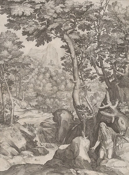 St Onuphrius in the Wilderness, 1574. Creator: Cornelis Cort