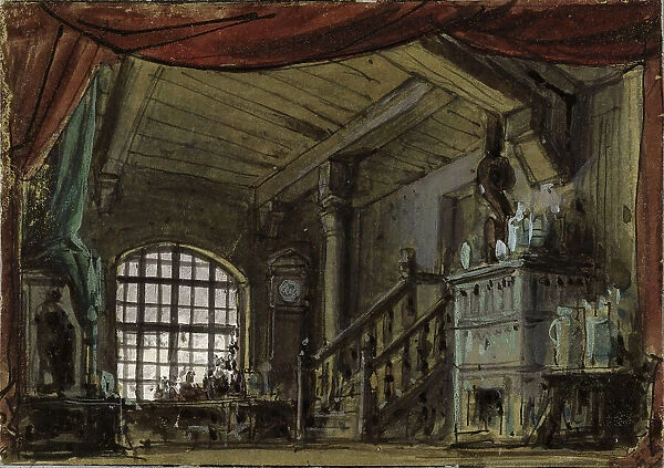 Stage design for the opera La Princesse jaune by Camille Saint-Saëns, 1872. Creator: Chaperon, Philippe (1823-1906)