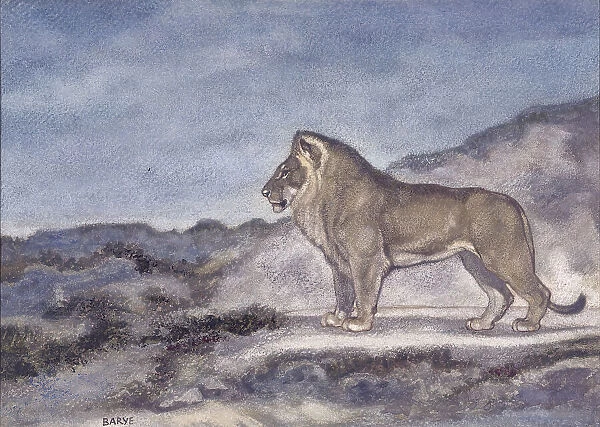 Standing Lion, c1850s-1860s. Creator: Antoine-Louis Barye
