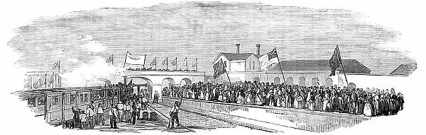 The Station at Huntingdon, 1850. Creator: Unknown