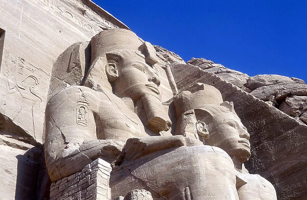 Statues of Rameses II, in front of the main temple, Abu Simbel, Egypt, early 13th century BC