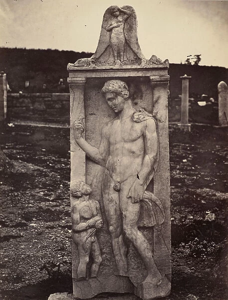 Stele from the Kerameikos Cemetery, Athens, early 1880s. Creator: William James Stillman