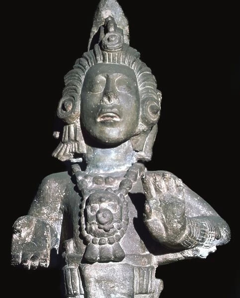 Stone bust of the Maize God, Maya, Copan, Honduras, Late Classic period, c600-c800