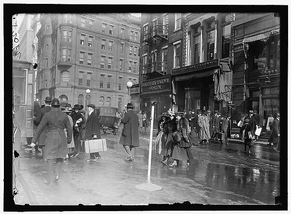 Street scene near G Street, Washington, D.C. between 1913 and 1918. Creator: Harris & Ewing. Street scene near G Street, Washington, D.C. between 1913 and 1918. Creator: Harris & Ewing