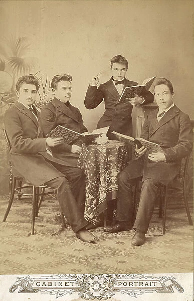 Student Ponomarev Nikolai Aleksandrovich with his friends, late 19th cent - early 20th cent. Creator: DN Mamonov