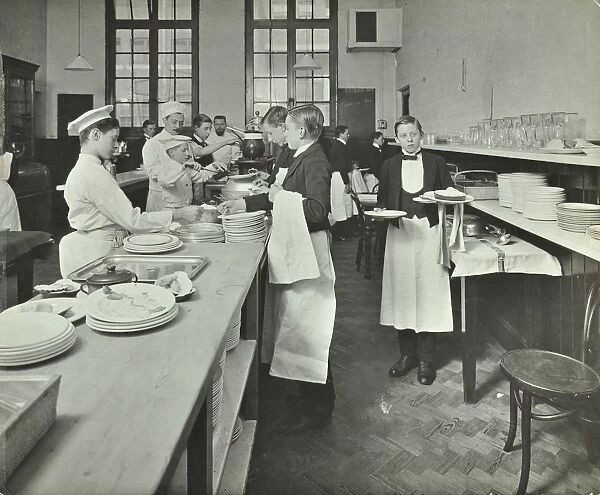 Student waiters, Westminster Technical Institute, London, 1914