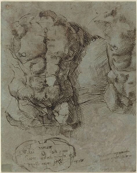 Studies of a Male Torso, c. 1524. Creator: Unknown