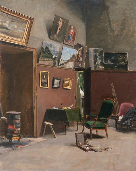 The studio of the artist at Rue Furstenberg, 1865. Creator: Bazille, Frederic
