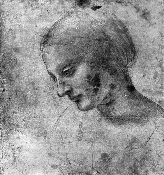 Study of the head of the Madonna, 15th century (1930). Artist: Leonardo da Vinci