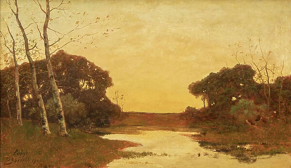 Sunrise in the pine forest, 1906. Creator: Bertelli, Luigi (1858-1920)