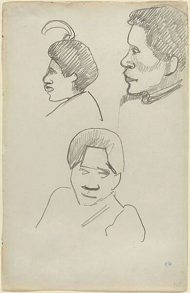Tahitian Heads, c. 1891 / 1893. Creator: Paul Gauguin