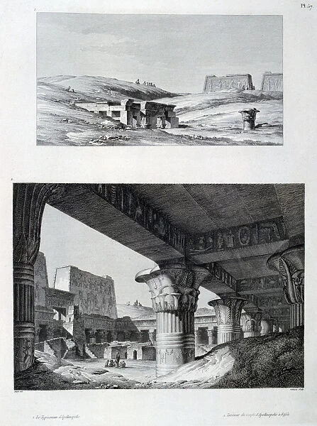 The Temple and interior of Apollinopolis at Etfou (Edfu), Egypt, c1808. Artist: Baltard