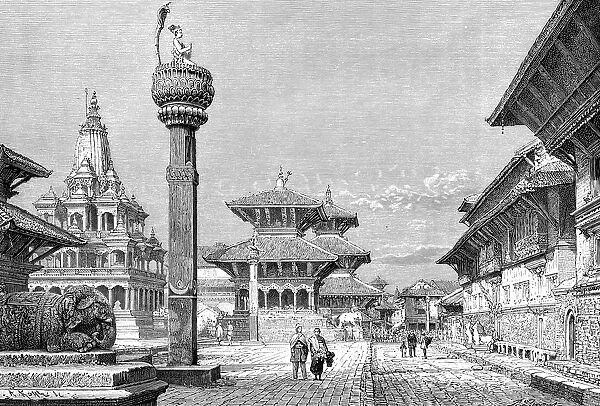 Temples at Patan, Nepal, 1895. Artist: Armand Kohl